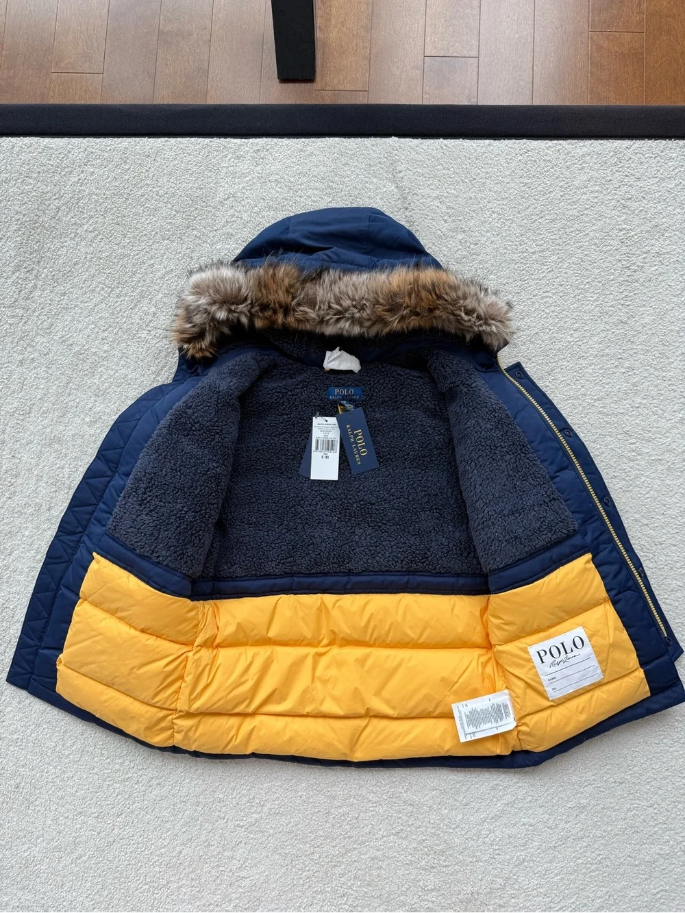 Ralph Lauren Boys' Faux Fur Trim Down Parka